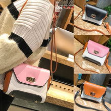 Women Leather Shoulder Bag Color Lock