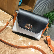 Women Leather Shoulder Bag Color Lock