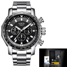 Mens Watches LIGE Top Brand Luxury Men's Military Sports Watch Men's Stainless Steel Waterproof Quartz Watch relogio masculino